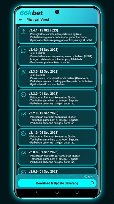 Riwayat Versi Aplikasi 66kbet untuk Pengguna Android