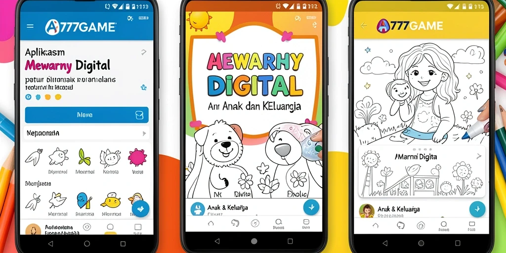 Tampilan antarmuka A777GAME dengan variasi alat mewarnai yang menarik.
