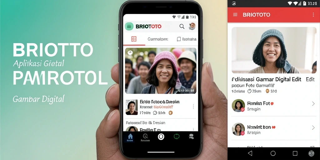 Tampilan antarmuka BRIOTOTO saat mengedit foto dengan berbagai fitur.