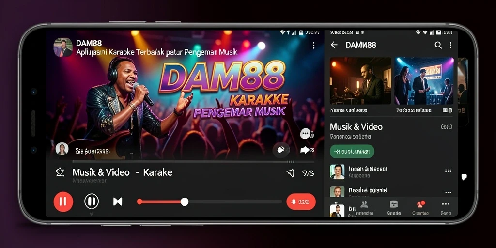 Antarmuka aplikasi DAM88 yang mudah digunakan untuk karaoke.