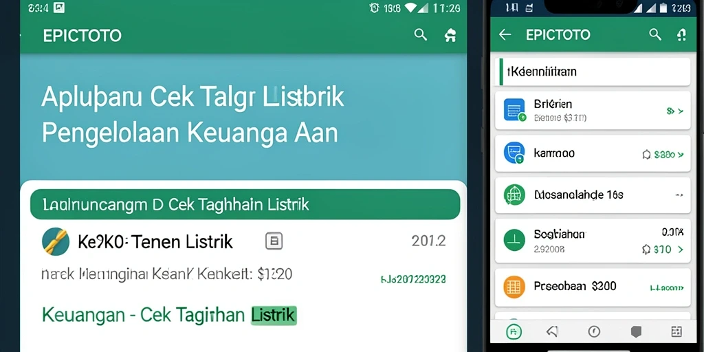 Antarmuka EPICTOTO menampilkan fitur cek tagihan listrik dengan jelas.