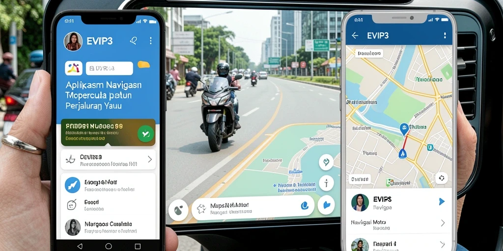 Antarmuka aplikasi EVIP3 yang intuitif untuk navigasi motor.