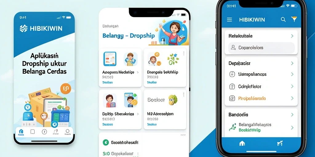 Antarmuka HIBIKIWIN yang intuitif untuk belanja dropship.
