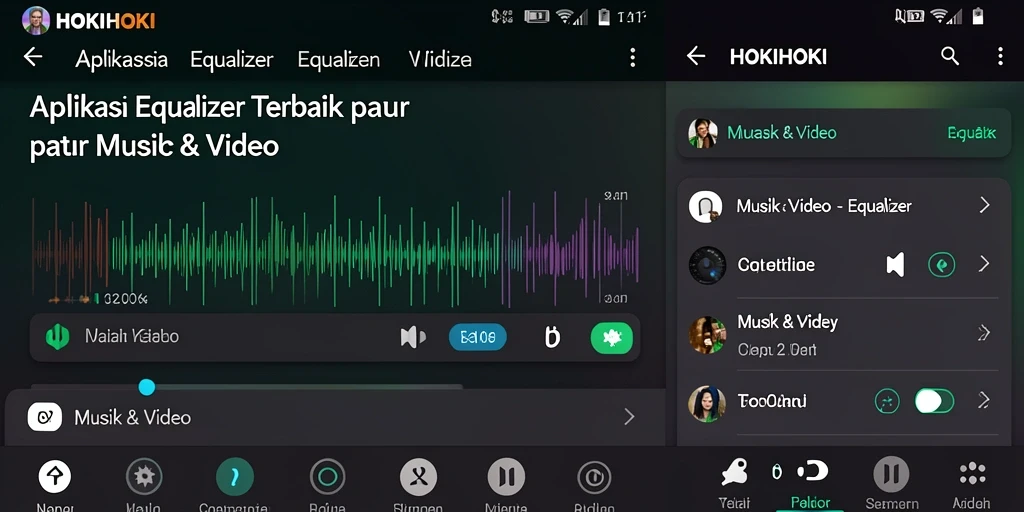 Tampilan antarmuka HOKIHOKI dengan berbagai pengaturan Equalizer yang menarik.
