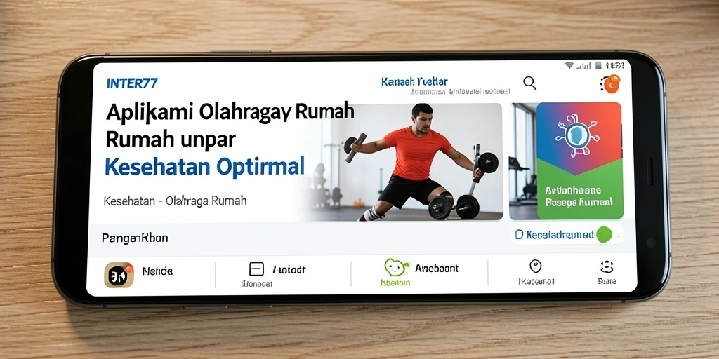 Tampilan antarmuka aplikasi INTER77 dengan berbagai program olahraga.