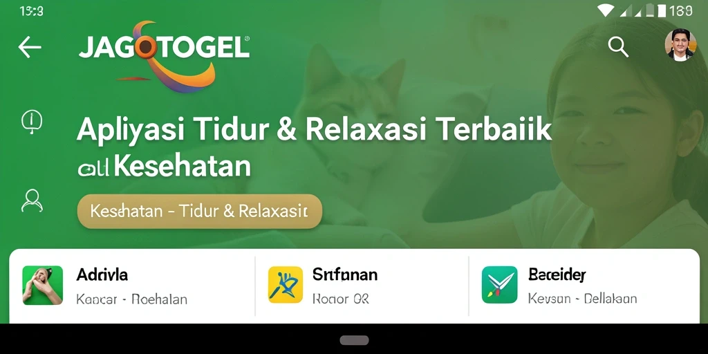 Tampilan antarmuka aplikasi JAGOTOGEL yang menenangkan untuk tidur dan relaksasi.