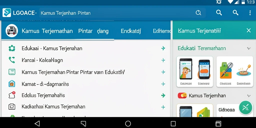 Antarmuka LGOACE menampilkan fungsi Kamus Terjemahan yang intuitif.