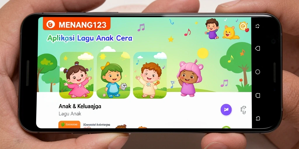 Tampilan antarmuka ceria serta fitur Lagu Anak