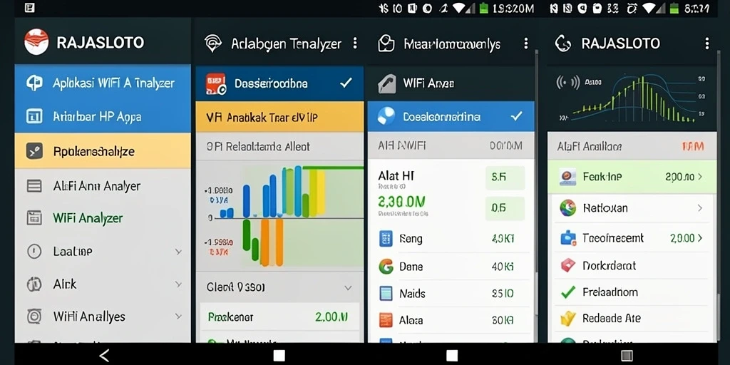 Tampilan antarmuka RAJASLOTO yang memudahkan pengguna menganalisis jaringan WiFi.